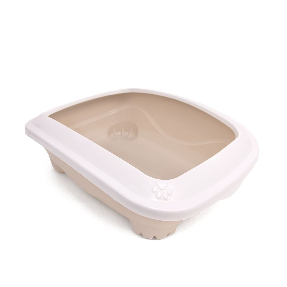 Great & Small Litter Tray With Rim Stone Beige