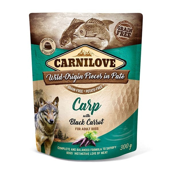 Carnilove Dog - Adult Pouch Carp With Black Carrot In Pate 300g