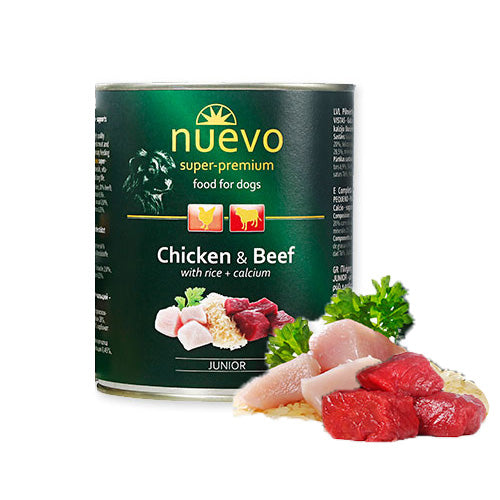 Nuevo Dog Junior Chicken & Beef With Rice 6x800g