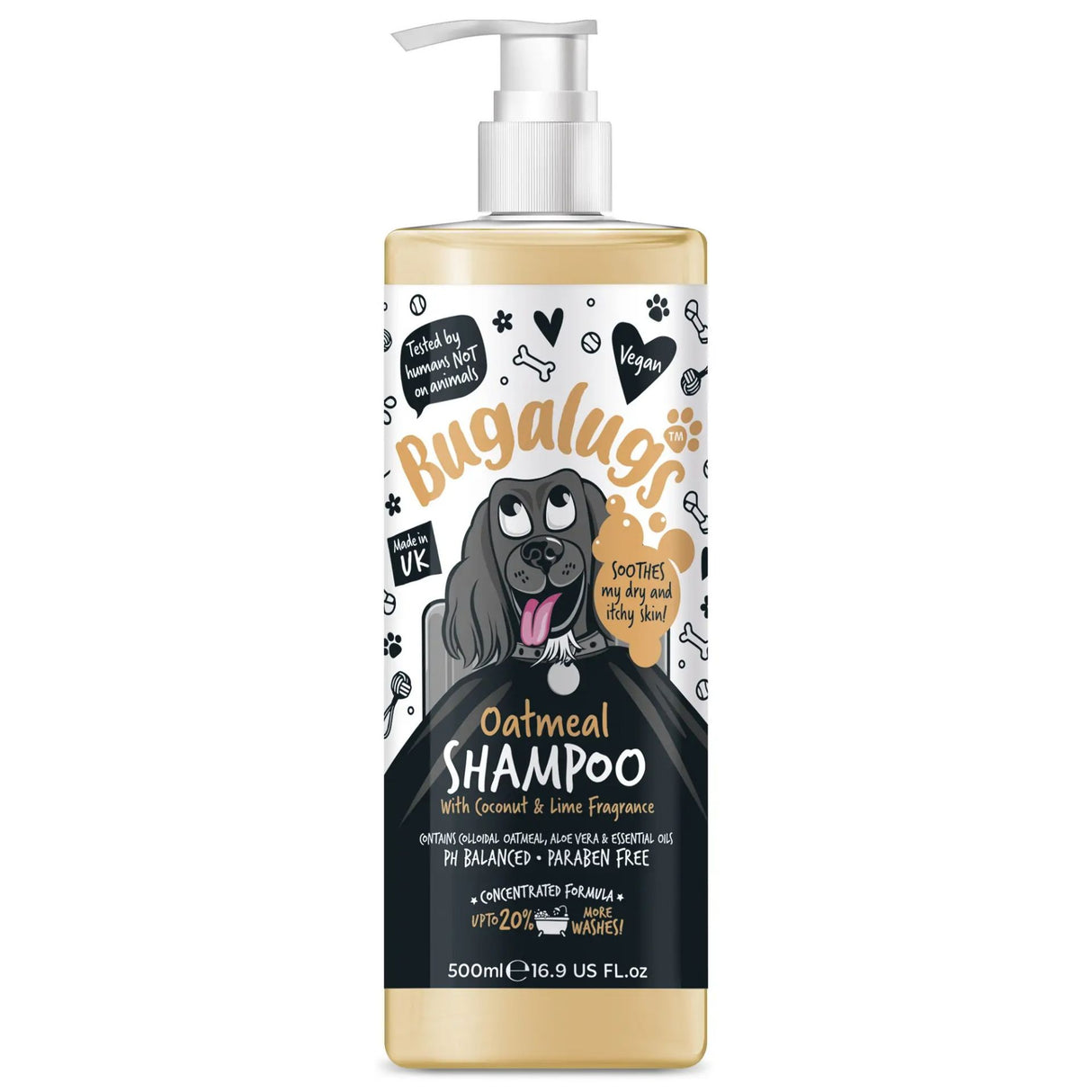 Bugalugs Shampoo Oatmeal With Coconut & Lime Fragrance 500ml