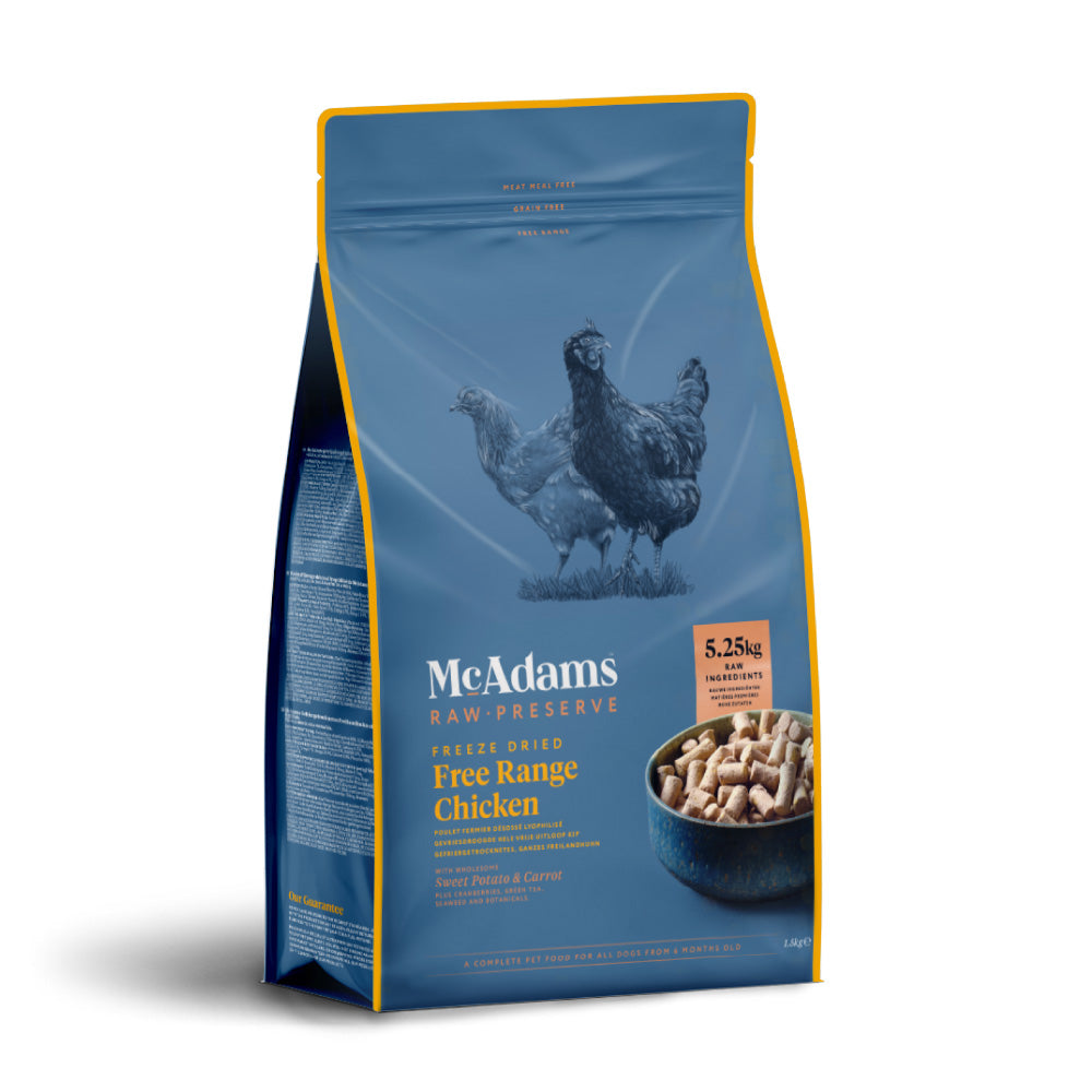 McAdams Dog Raw Preserve Freeze Dried Free Range Chicken  1.5kg