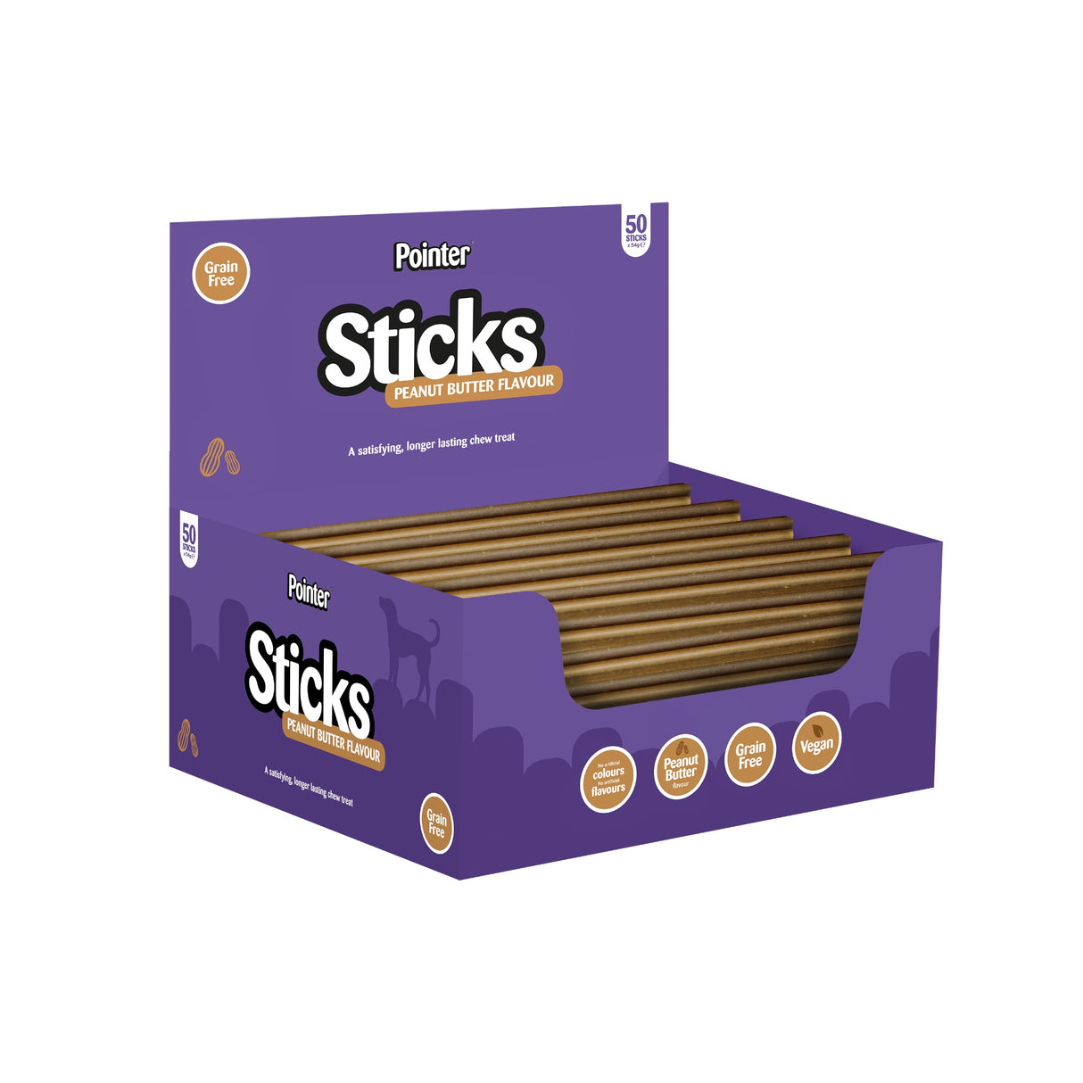 Pointer Sticks Peanut Butter Grain Free 50 Pack