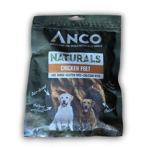 Anco Naturals Chicken Feet Non Puffed 100g