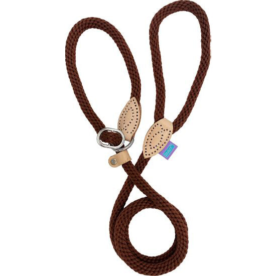 Hem & Boo Supersoft 14mm Rope Slip Lead Brown 60" (150cm)