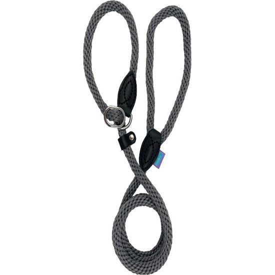 Hem & Boo Soft Touch Thin Rope Slip Lead Grey 60" (150cm)