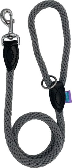 Hem & Boo Thin Softtouch 8mm Trigger Rope Lead Grey 48" (120cm)