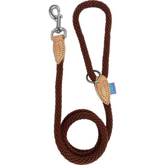 Hem & Boo Thin Softtouch 8mm Trigger Rope Lead Brown 48" (120cm)