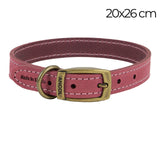 Ancol Timberwolf Leather Collar Raspberry 20-26cm Size 1