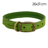 Ancol Timberwolf Leather Collar Green 26-31cm Size 2