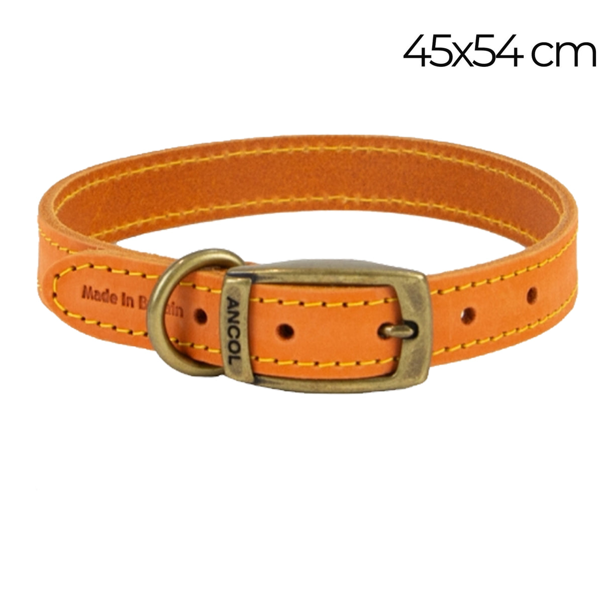 Ancol Timberwolf Leather Collar Mustard 45-54cm Size 6