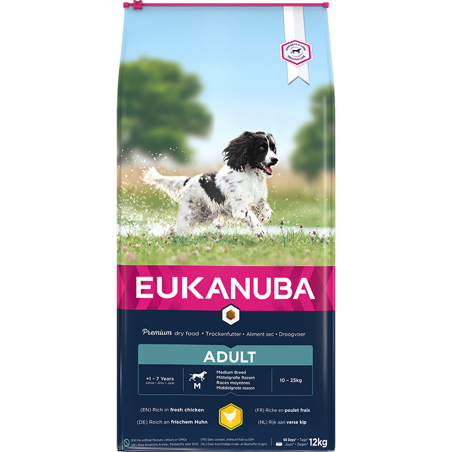 Eukanuba Adult Active Medium Breed Chicken 12kg