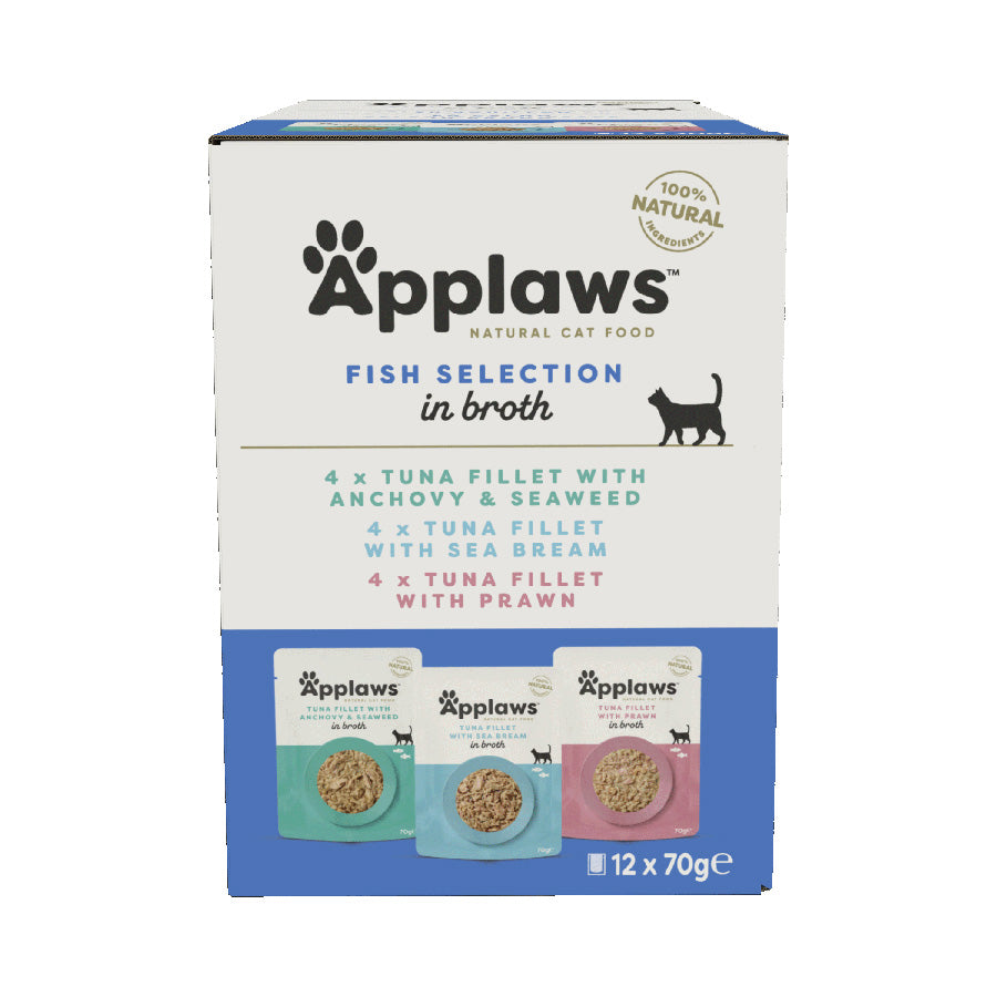 Applaws Cat - Pouch Multipack Fish Selection In Broth 12x70g