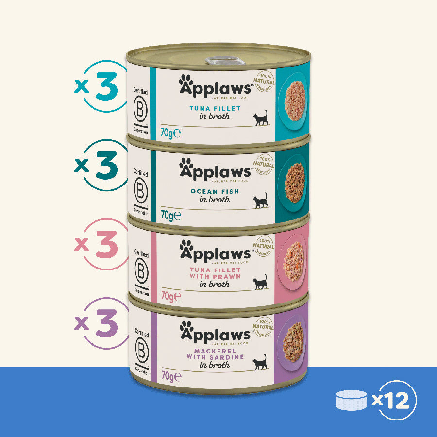 Applaws Cat - Broth Tins Multipack Fish Selection 12x70g