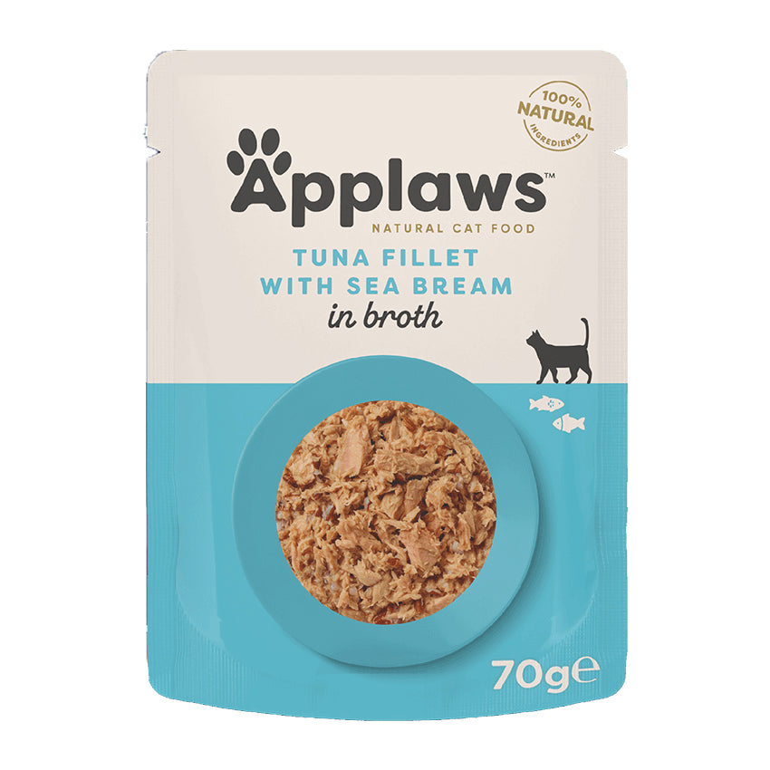 Applaws Cat - Broth Pouches Tuna Fillet With Seabream 12x70g