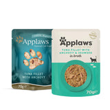 Applaws Cat - Broth Pouches Tuna Fillet With Anchovy & Seaweed 12x70g