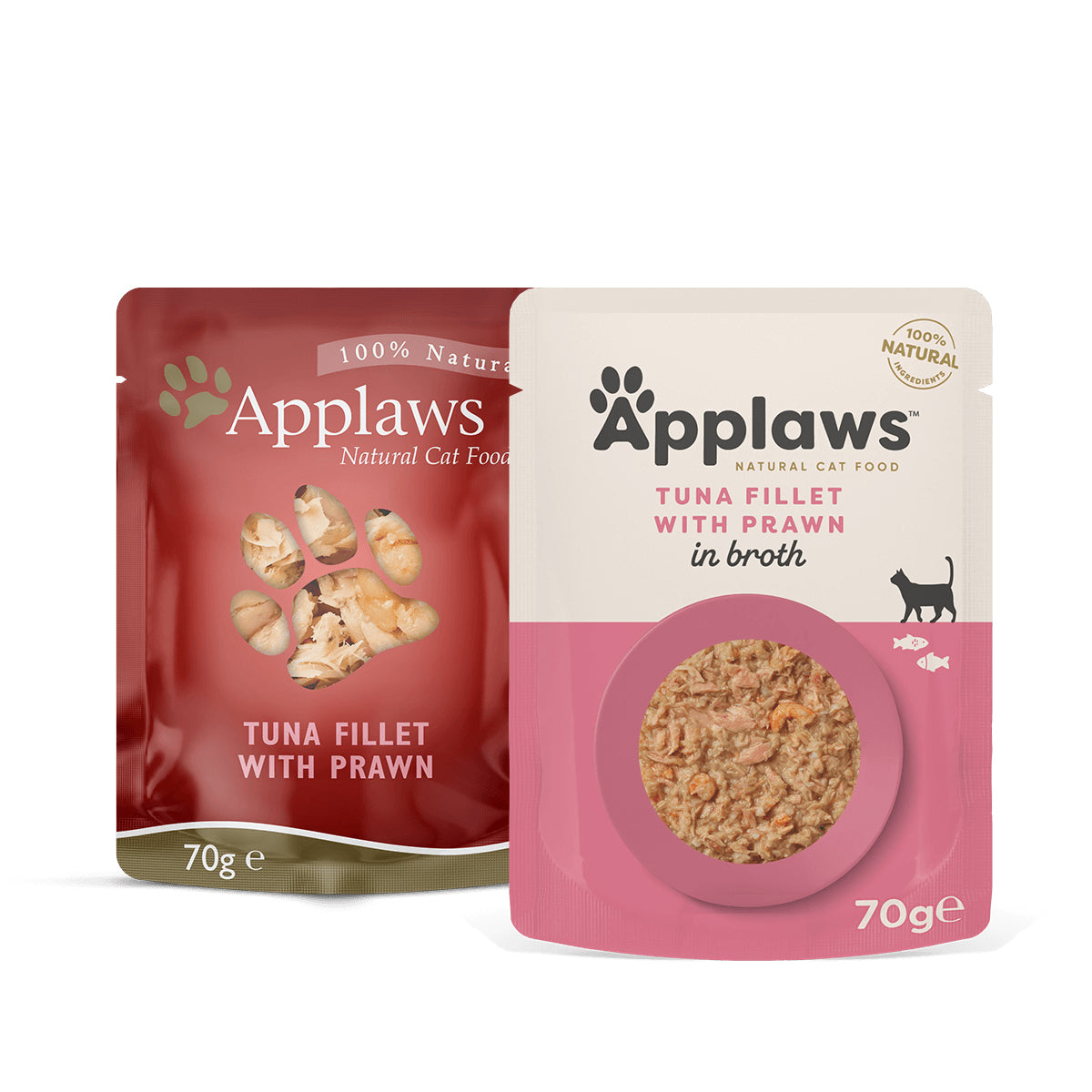 Applaws Cat - Broth Pouches Tuna Fillet With Pacific Prawn 12x70g