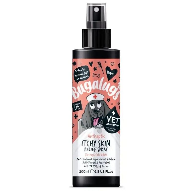 Bugalugs Dog Antiseptic Itchy Skin Relief Spray 200ml