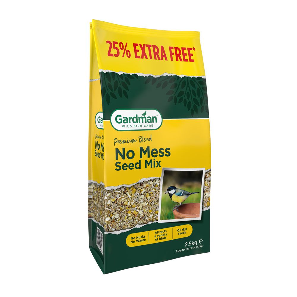 Gardman No Mess Seed Mix 2kg + 25% Extra Free