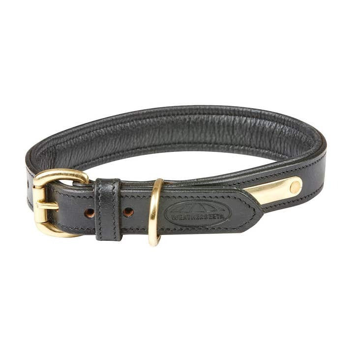 Weatherbeeta Padded Leather Dog Collar Black XXLarge 61-69cm