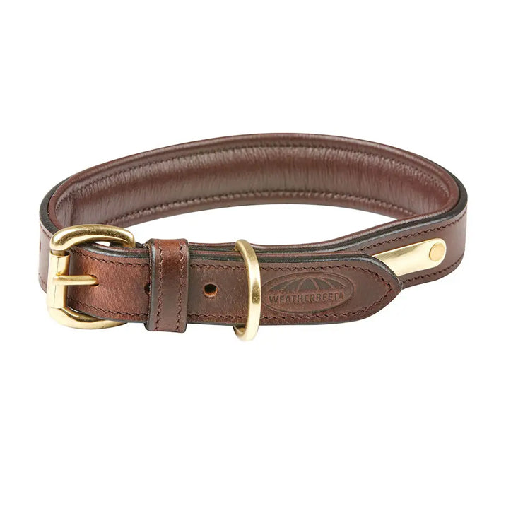 Weatherbeeta Padded Leather Dog Collar Brown XXLarge 61-69cm