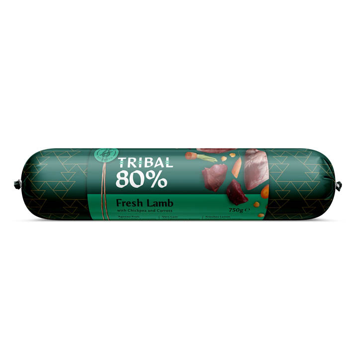 Tribal 80% Gourmet Sausage Complete Wet Food Lamb 750g