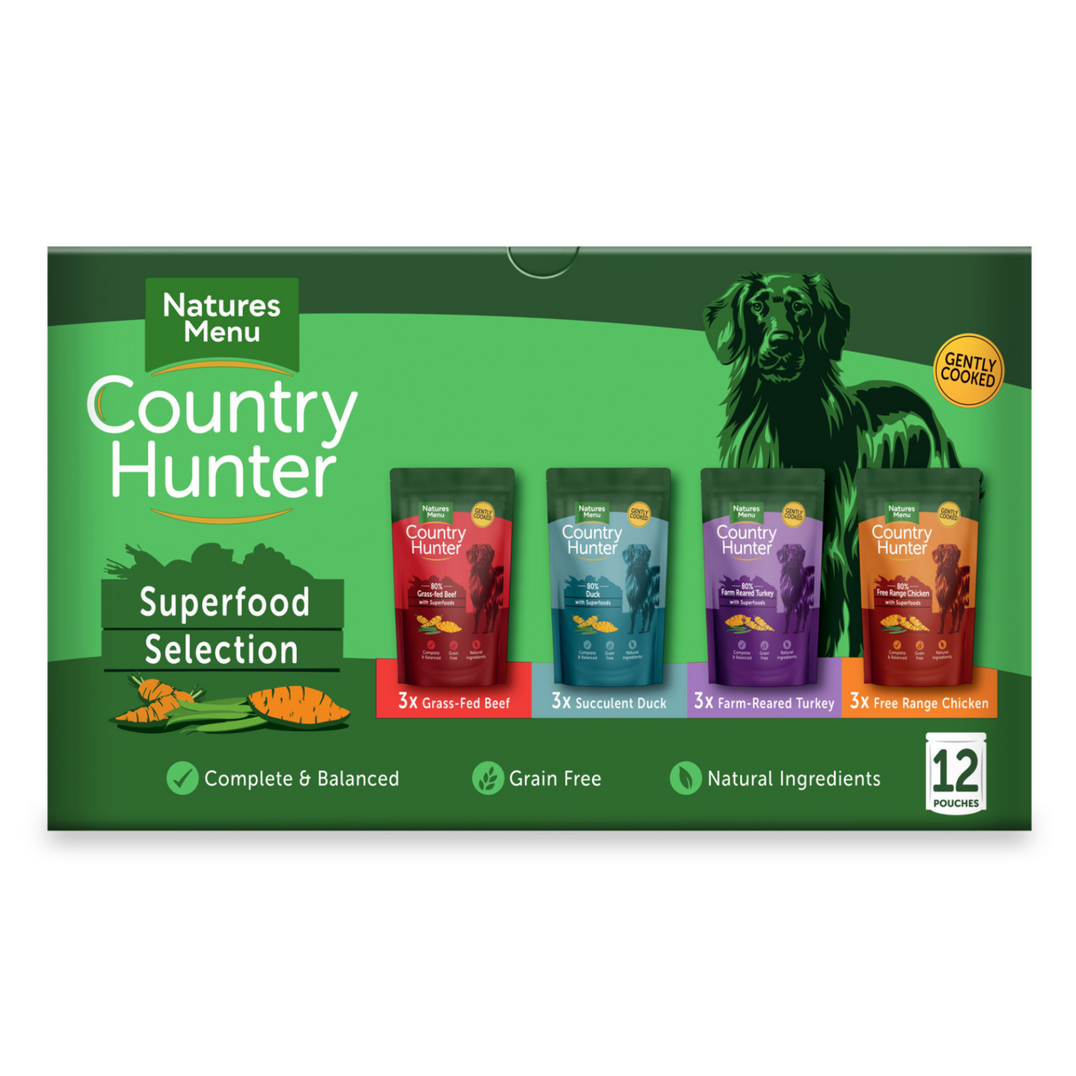 Natures Menu Dog - Country Hunter Superfood Pouch Multipack 12x150g (NO BOX)