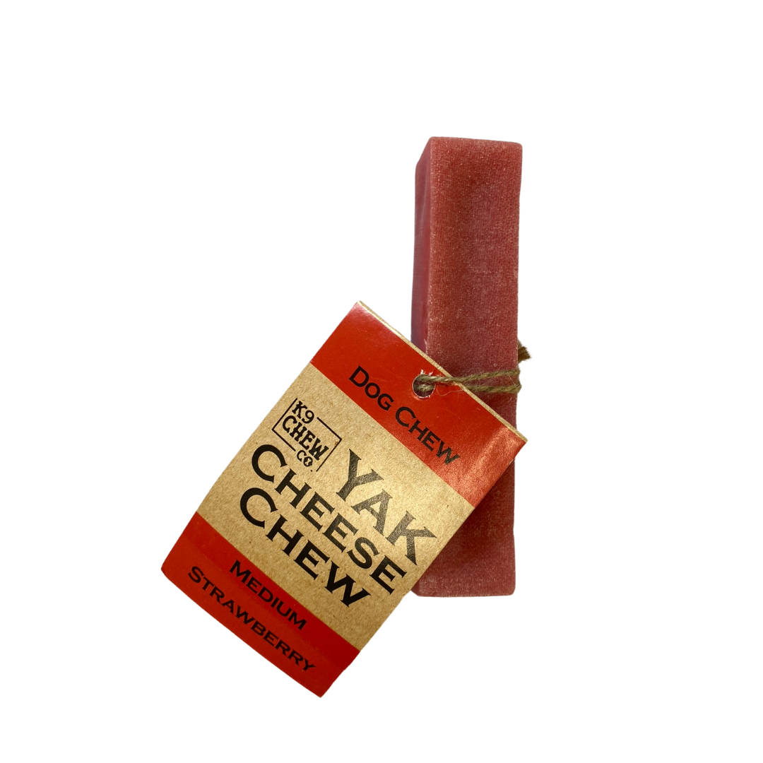 The Yak Cheese Chew Co. Dog Chew Strawberry Medium