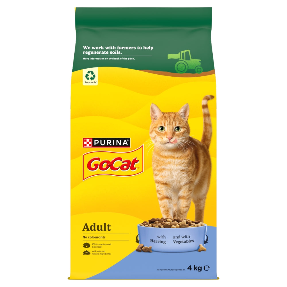 Go-Cat Adult Herring with Vegetables Dry Cat Food 4kg