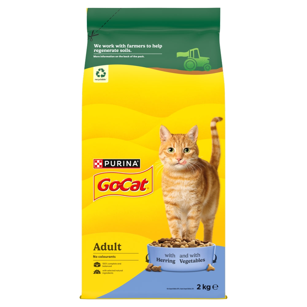 Go-Cat Adult Herring with Vegetables Dry Cat Food 2kg