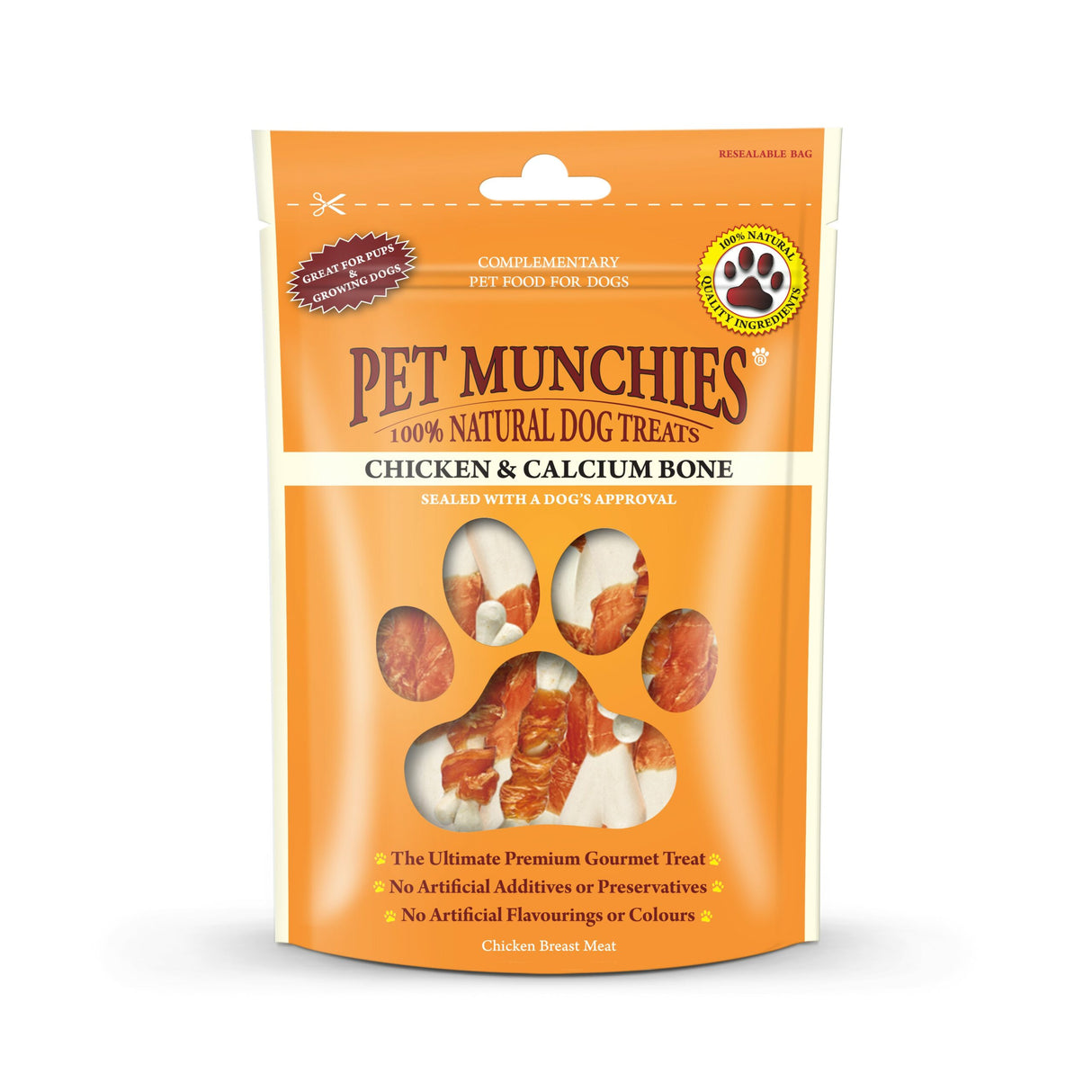 Pet Munchies Chicken and Calcium Bones Dog Treats 100g