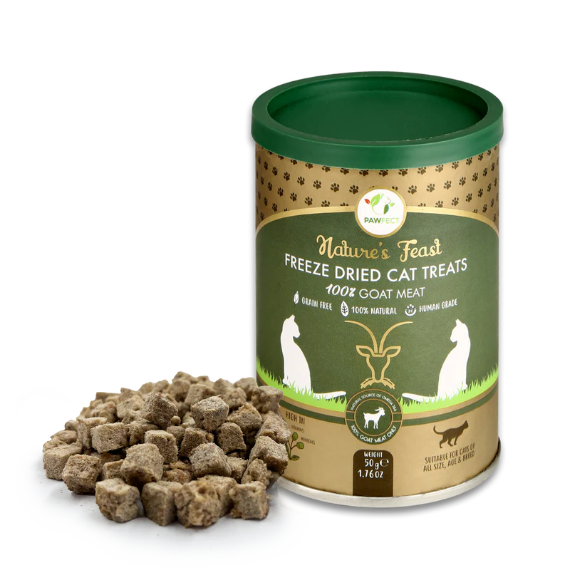 Pawfect Nature's Feast Freeze Dried Cat Treats Goat Meat 50g