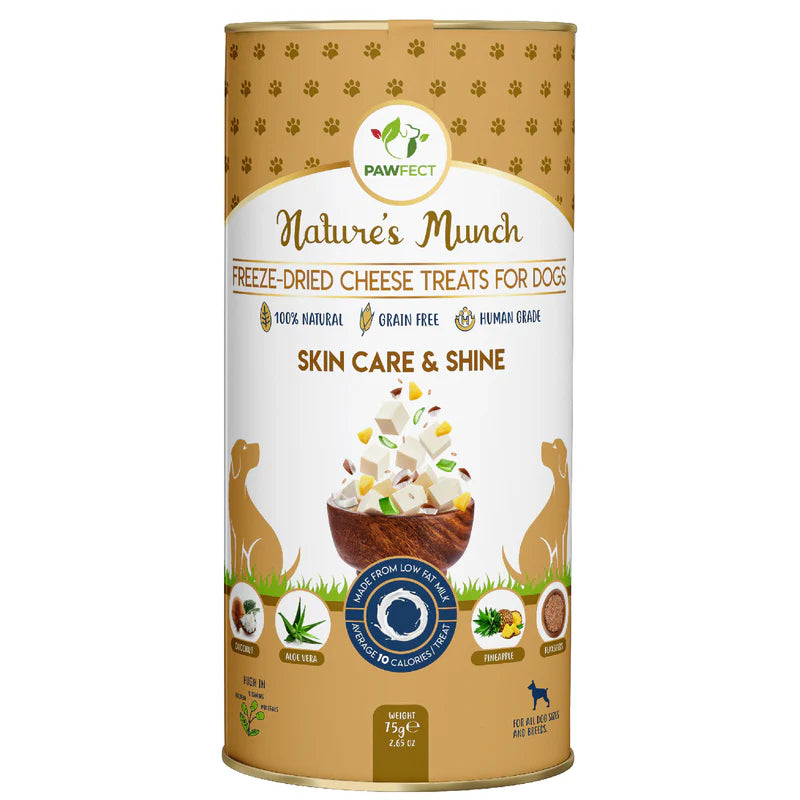 Pawfect Nature's Munch Freeze Dried Dog Treats Skin Care & Shine 75g