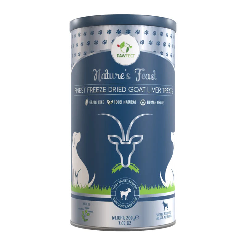 Pawfect Nature's Feast Freeze Dried Dog Treats Goat Liver 200g