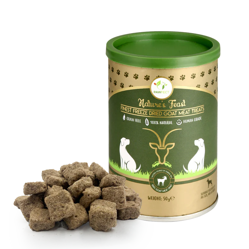 Pawfect Nature's Feast Freeze Dried Dog Treats Goat Meat 50g