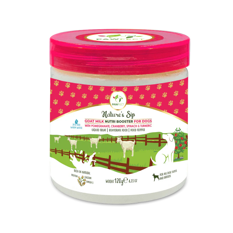 Pawfect Nature's Sip 100% Goats Milk With Pomegranate & Cranberry Powder 120g