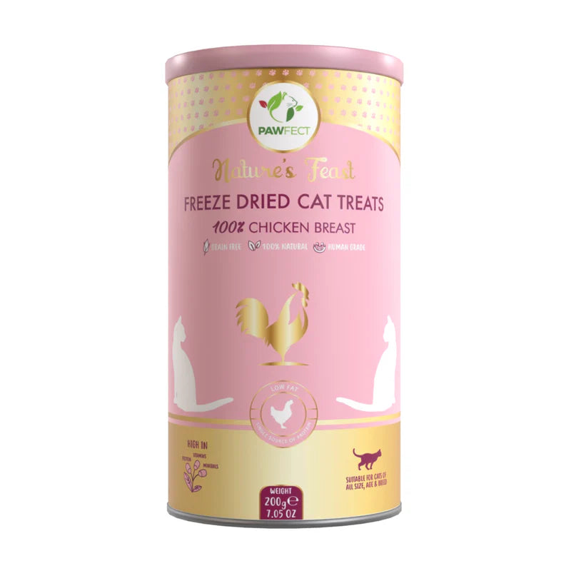 Pawfect Nature's Feast Freeze Dried Cat Treats Chicken Breast 200g