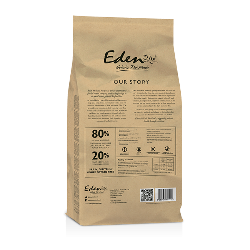 Eden Dog - 80/20 Fish Cuisine Sporting & Working Dog Small Kibble 15kg