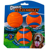 Chuckit Fetch Medley Gen 3 Medium (3pk) 6.5cm