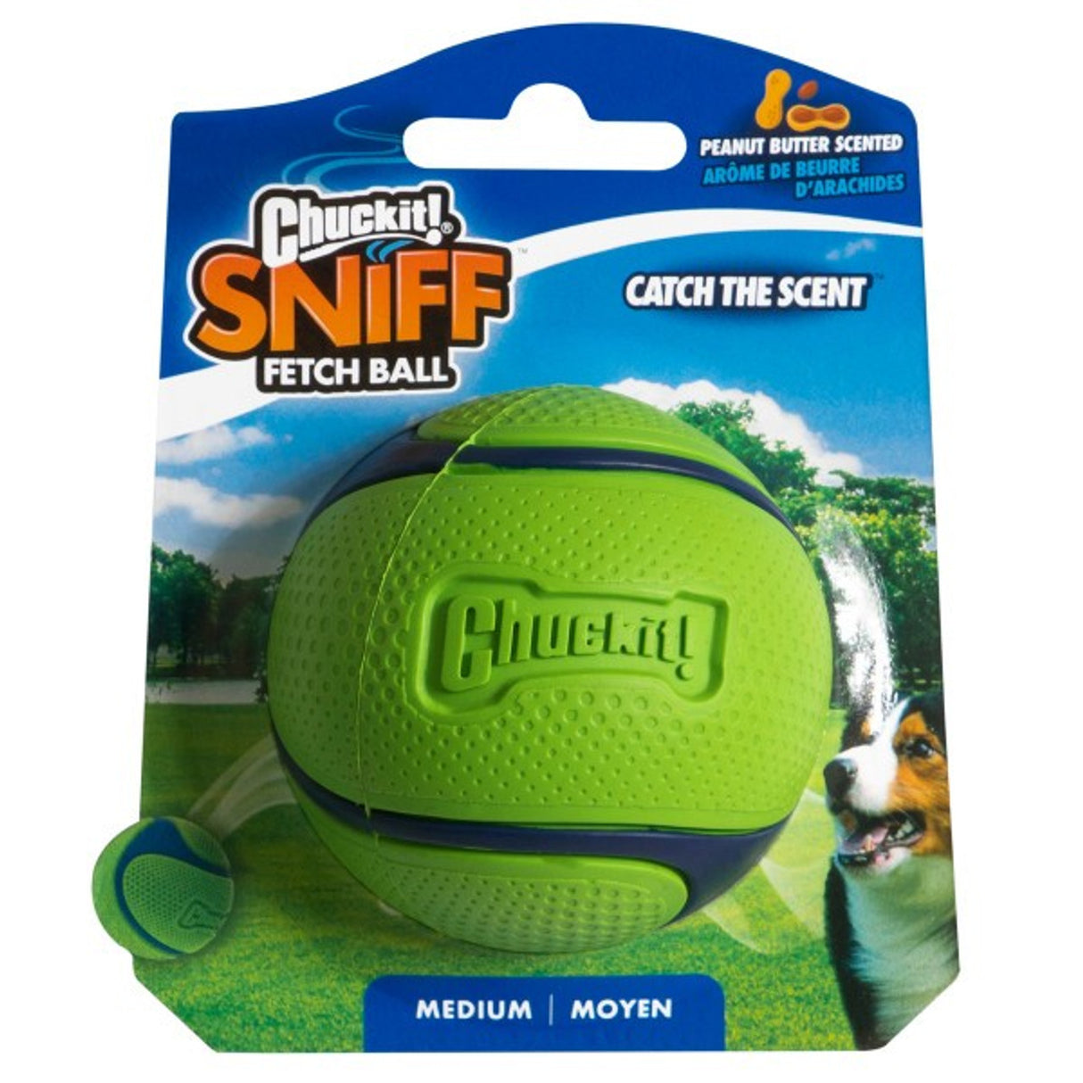 Chuckit Sniff Fetch Ball Peanut Butter Medium 6.5cm