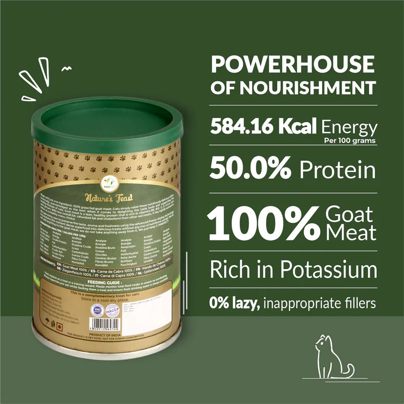 Pawfect Nature's Feast Freeze Dried Cat Treats Goat Meat 50g