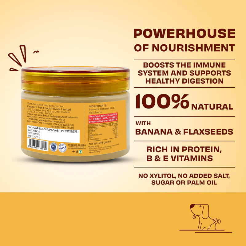 Pawfect Peanut Butter, Banana & Flaxseeds 275g