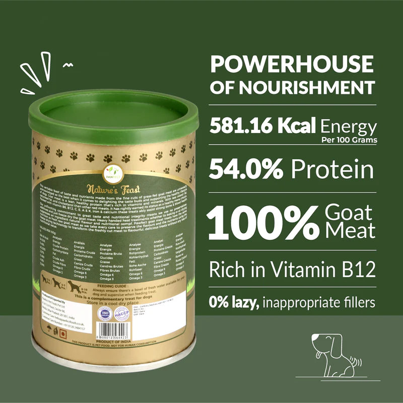 Pawfect Nature's Feast Freeze Dried Dog Treats Goat Meat 50g