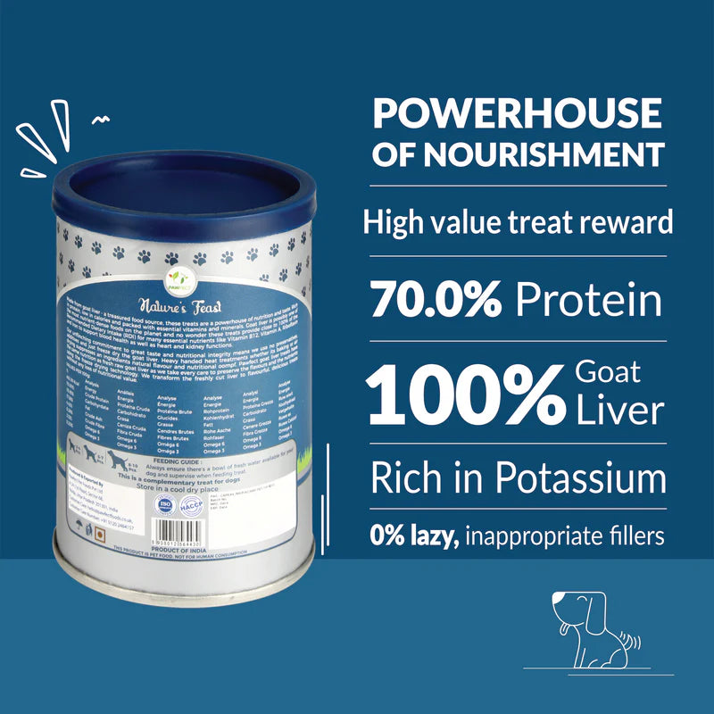 Pawfect Nature's Feast Freeze Dried Dog Treats Goat Liver 150g