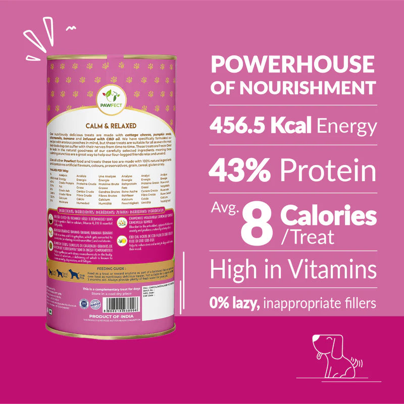 Pawfect Nature's Munch Freeze Dried Dog Treats Calm & Relaxed 75g