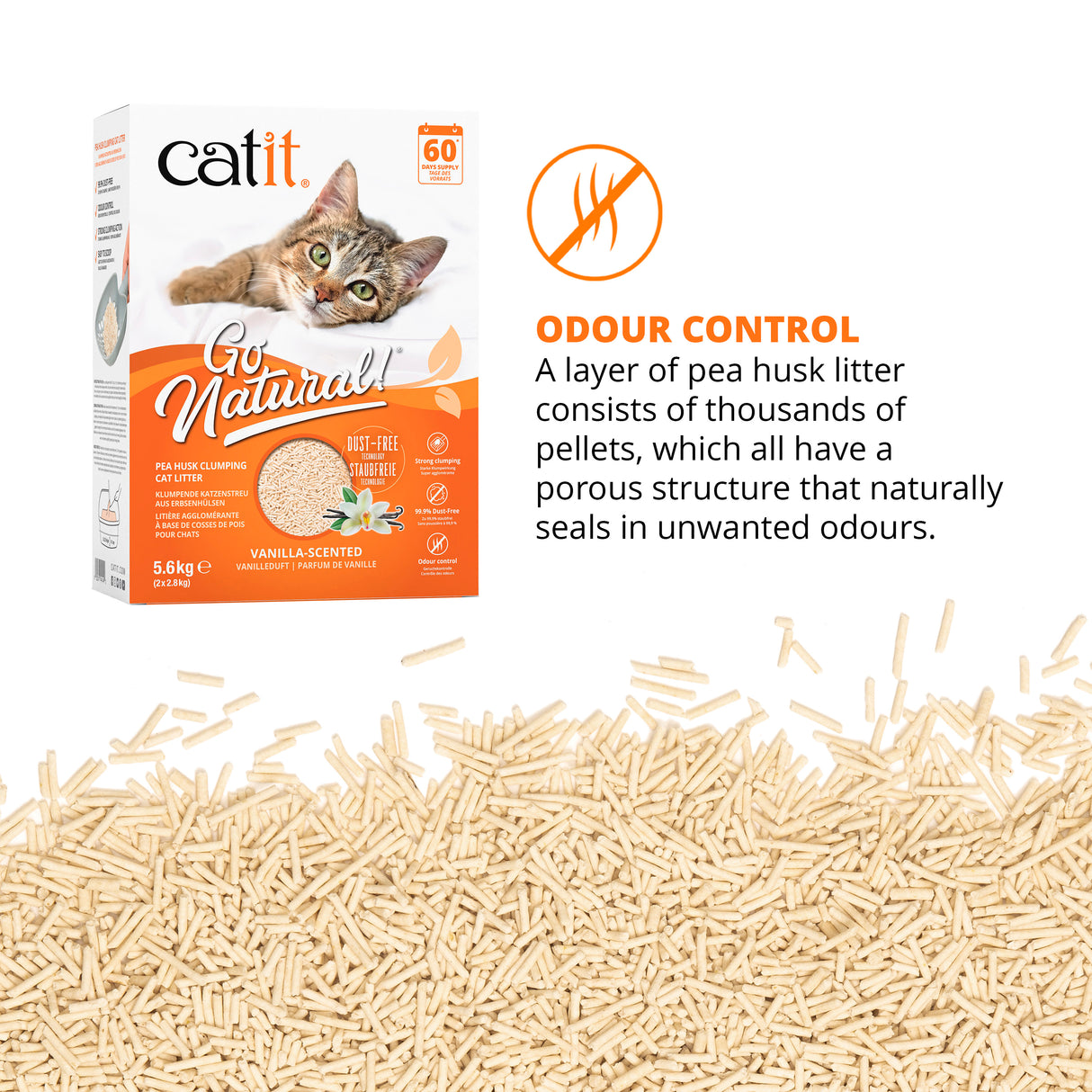 Catit Go Natural Vanilla Scented Pea Husk Clumping Cat Litter 5.6kg