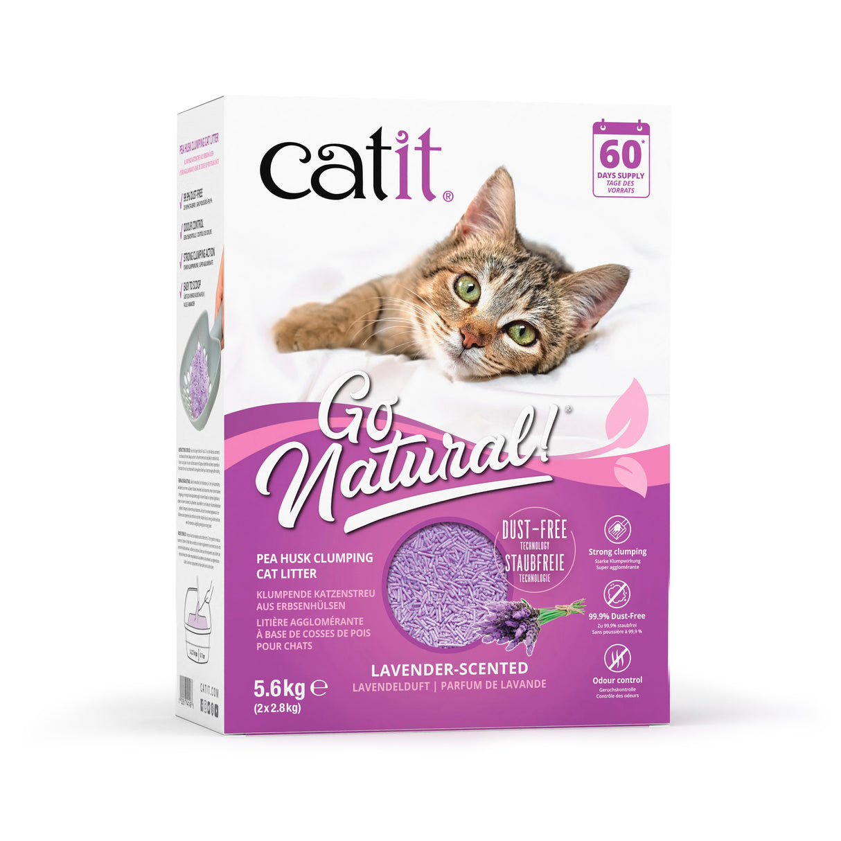 Catit Go Natural Lavender Scented Pea Husk Clumping Cat Litter 5.6kg