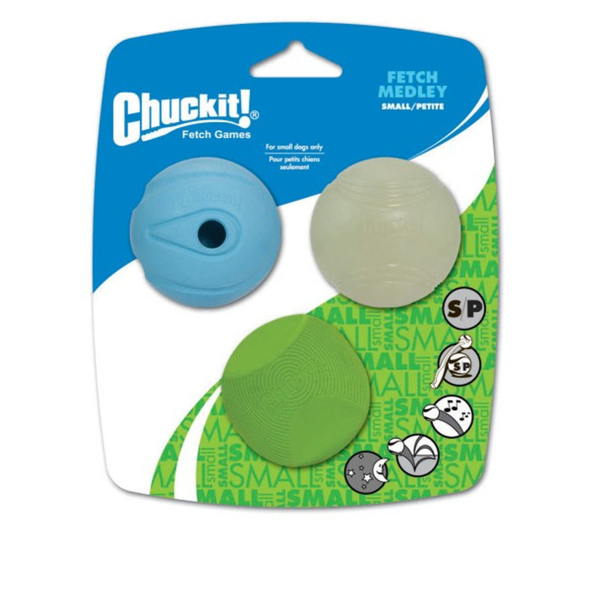 Chuckit Fetch Medley Assorted Small (3pk) 4.8cm