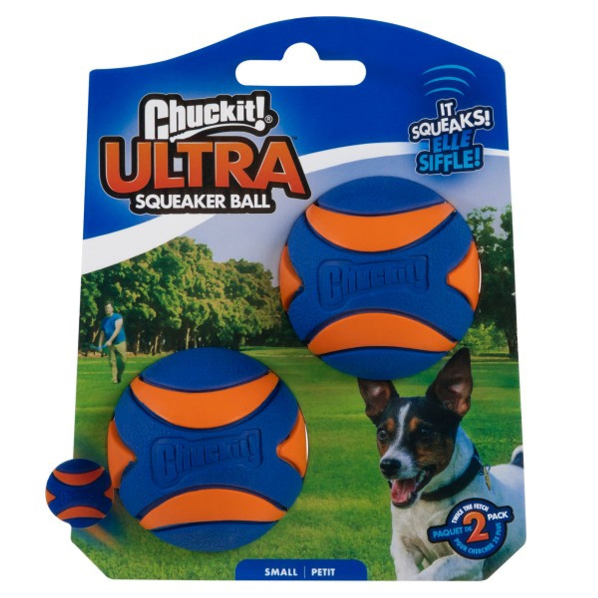 Chuckit Ultra Squeaker Ball Small (2pk) 4.8cm