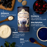 Pawfect Yogurt Melties Pre and Probiotic Dog Treats with Blueberry, Cranberry, Blue Spirulina & Mint 38g