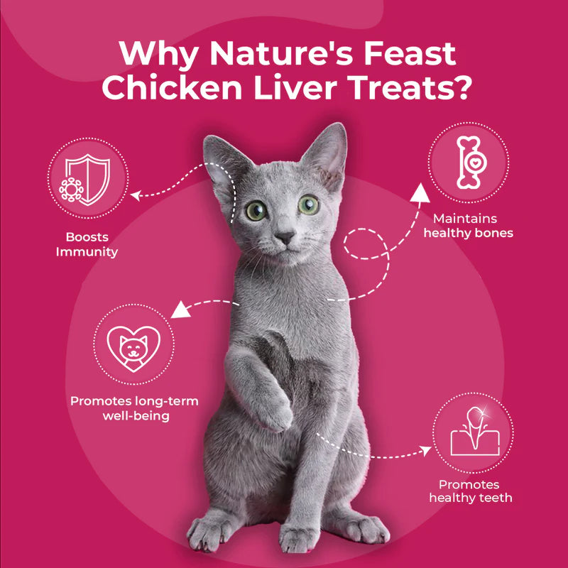 Pawfect Nature's Feast Freeze Dried Cat Treats Chicken Liver 50g